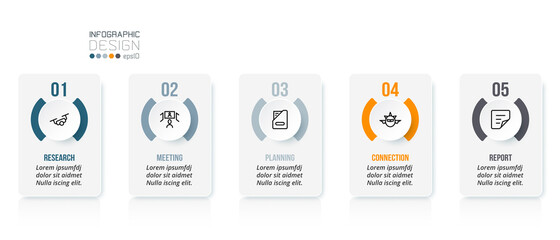 Business concept infographic template with step.