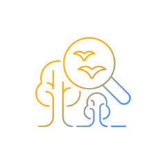 Environmental science gradient linear vector icon. Current environmental problems, natural world study. Thin line color symbol. Modern style pictogram. Vector isolated outline drawing