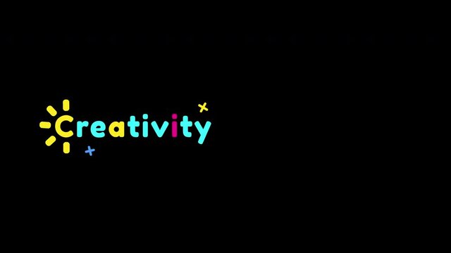 4k video of creativity colorful typography banner.