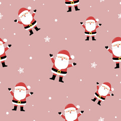 Design of Xmas pattern with Santa Claus. Christmas concept. Vector