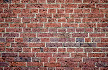 texture of old grunge red brick wall background	