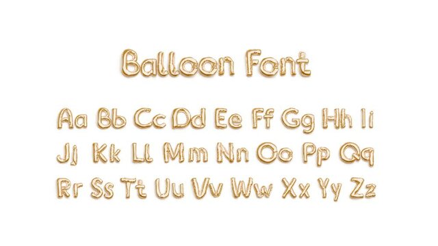 Inflation and deflation balloon font with capital and lowercase alphabet
