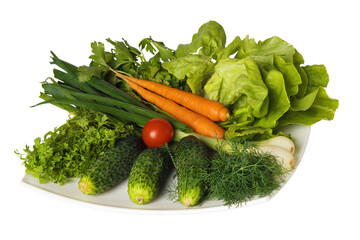 Various ingredients for a vegetable salad