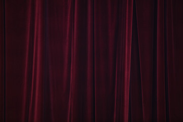 Red curtain in theatre.