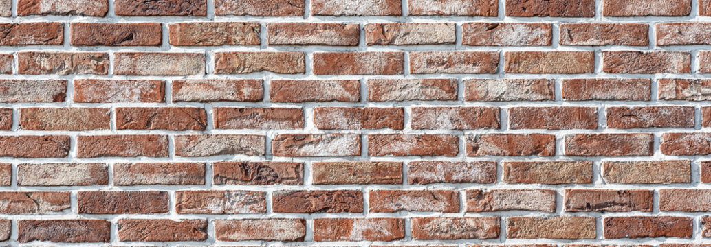 Brick wall texture background may used as background. Panoramic background