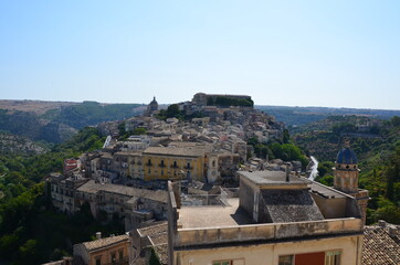 Fototapeta na wymiar Some photos from the beautiful city of Ragusa Ibla, pearl of the Val di Noto, in the south east of Sicily, taken during a trip in the summer of 2021.