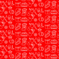 Seamless Christmas pattern in doodle style