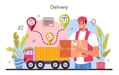 Fototapeta na wymiar Logistic and delivery service concept. Idea of transportation