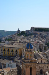 Obraz premium Some photos from the beautiful city of Ragusa Ibla, or Old Ragusa, pearl of the Val di Noto, in the south-east part of Sicily, taken during a trip in the summer of 2021.