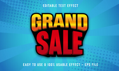 grand sale editable text effect template with abstract style use for business brand and store campaign