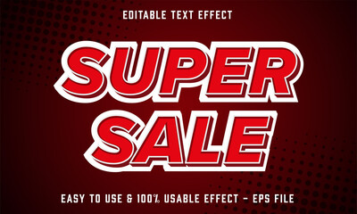 Fototapeta na wymiar super sale editable text effect template with abstract style use for business brand and store campaign