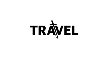 Obraz premium Creative travel letter airplane alphabet symbol logo vector design