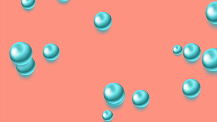 Abstract minimal pastel background with glossy 3d balls