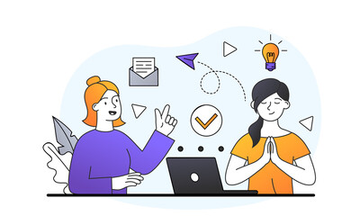 Meditation during break concept. Office employee restores emotional balance after work. Benefits for mental and physical health. Cartoon doodle flat vector illustration isolated on white background