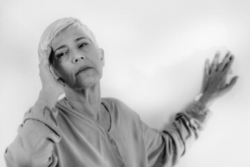 Vertigo. Senior Woman Suffering From Vertigo Dizziness.
