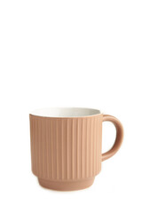 Beige cup isolated on a white background