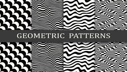abstract weaves seamless background pattern set