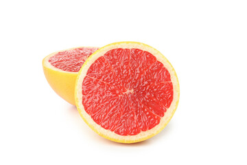 Fototapeta na wymiar Halves of grapefruit isolated on white background