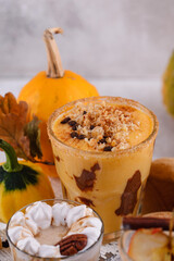 Autumn spiced pumpkin pie smoothie