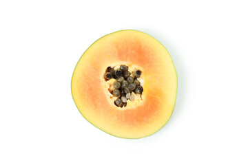 Fresh ripe papaya isolated on white background