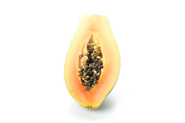 Half of papaya isolated on white background