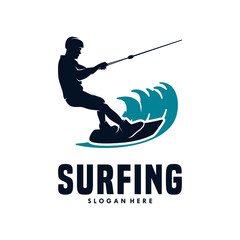 Surfing Sport Logo Template Design