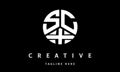 SCX creative circle three letter logo vector