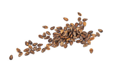 Dried watermelon seeds, Organic grains food, Isolated on white background