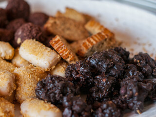 Traditional moroccan chocolate chip cookies on plate
