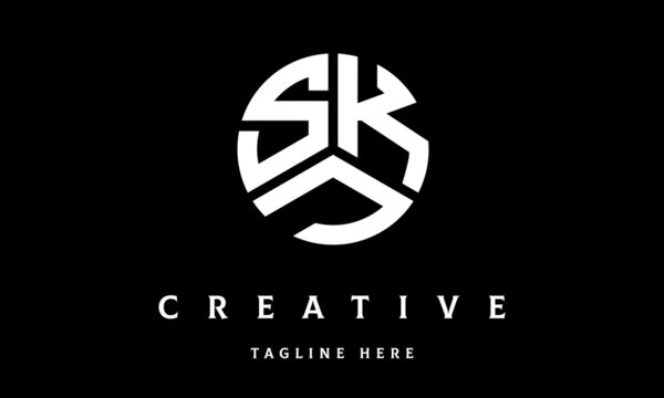 SKJ creative circle three letter logo vector