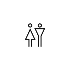 Silhouettes of man and woman. Pair or couple. People gender or sex simple icon.