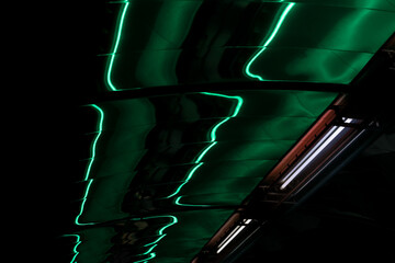 Urban lights on a metro station neon noir background