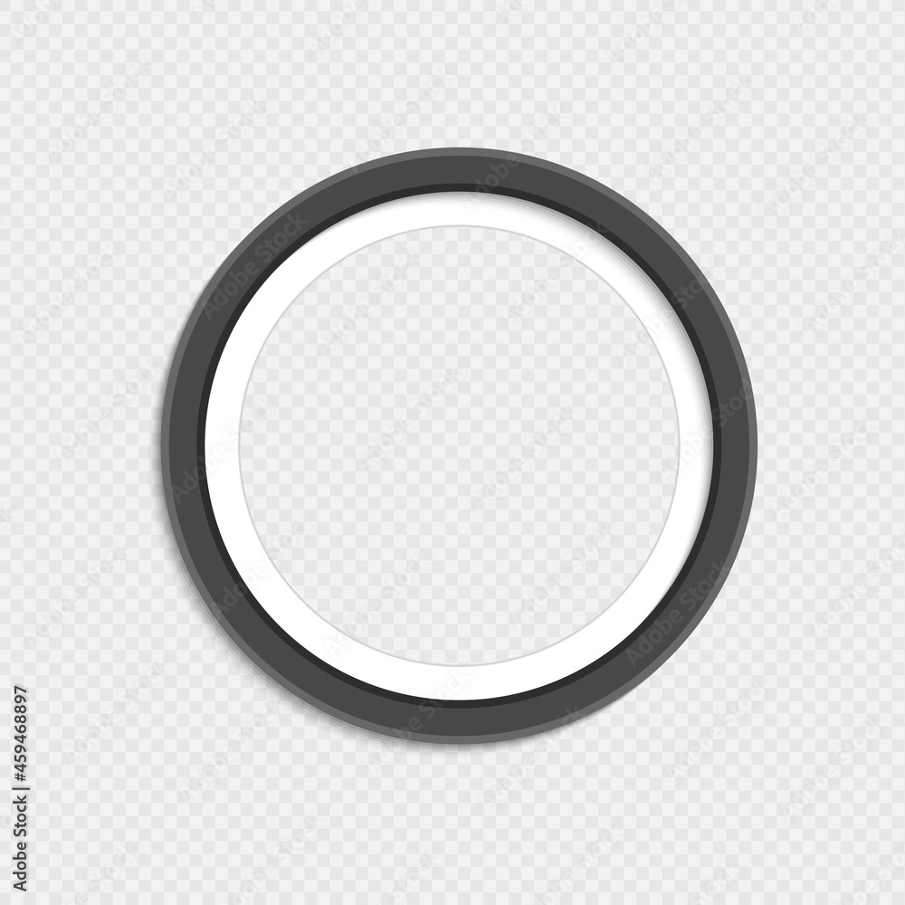 Wall mural Round blank photo frame isolated on transparent background. Vintage framework for your picture. Vector illustration in realistic style. EPS 10.