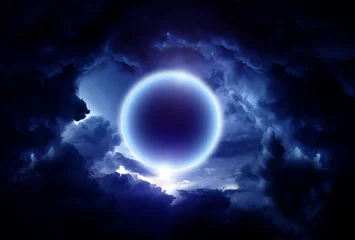 Photo sur Plexiglas Pleine Lune arbre Cercle abstrait dans les nuages