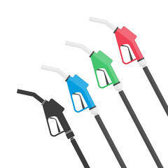 Fuel pump sign in modern flat style. Gas station icon isolated on white background. Fuel or Petrol station emblem. Vector illustration. EPS 10.