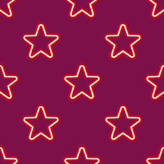 Fototapeta na wymiar Glowing stars seamless pattern. Neon Star background. Stylish graphic texture. Vector illustration EPS 10.