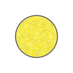 Dollar coins icon in flat style. Big pile of cash money isolated on white background. Investment, financial or business concept. Vector illustration EPS 10.