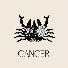 Zodiac sign Cancer. The symbol of the astrological horoscope.
