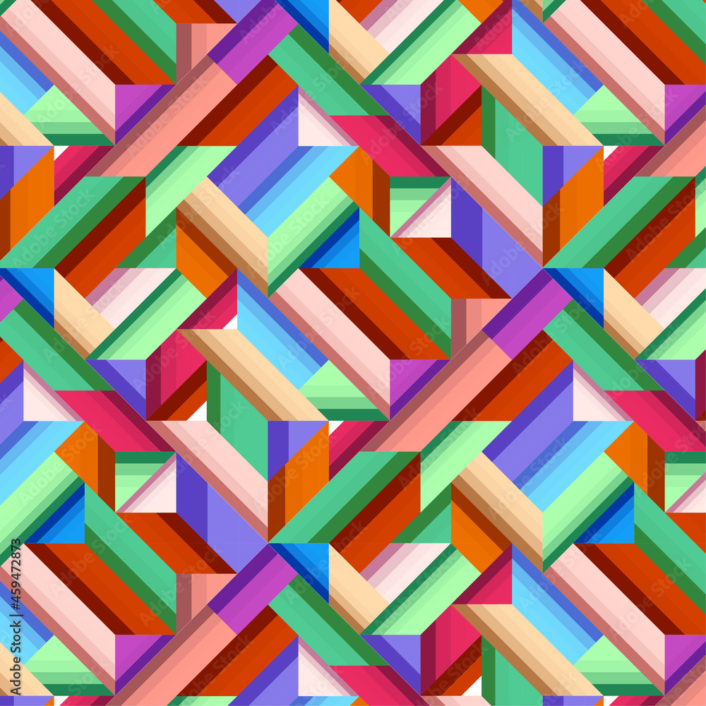 Poster background pattern with colorful geomatric shapes and shadow, vector eps10