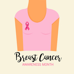 Vector illustration of a Background for Breast Cancer Awareness Month (October is Cancer Awareness Month).