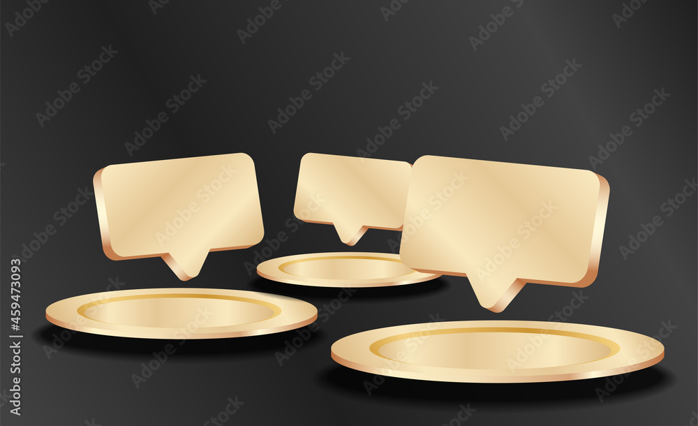 Poster studio viewing platform with podium rendering 3d background vector rendering. for product promotion.