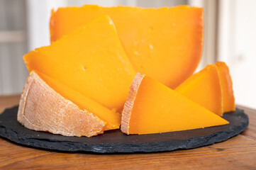 Cheese collection, French cheese mimolette made from cow milk