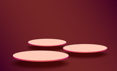 Abstract vector rendering 3d shape forp roducts display presentation. Modern cylinder pedestal podium with empty room background. minimal scene studio room.