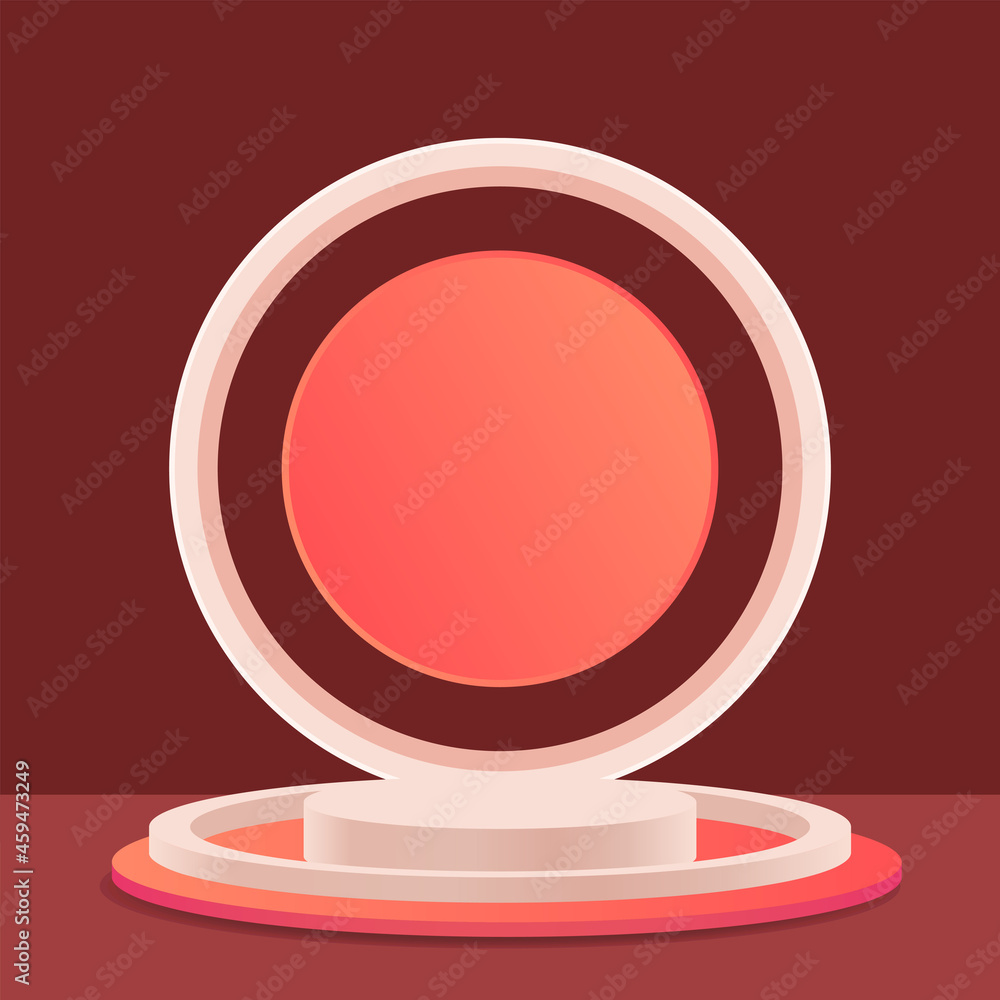 Poster abstract vector rendering 3d shape forp roducts display presentation. modern cylinder pedestal podiu