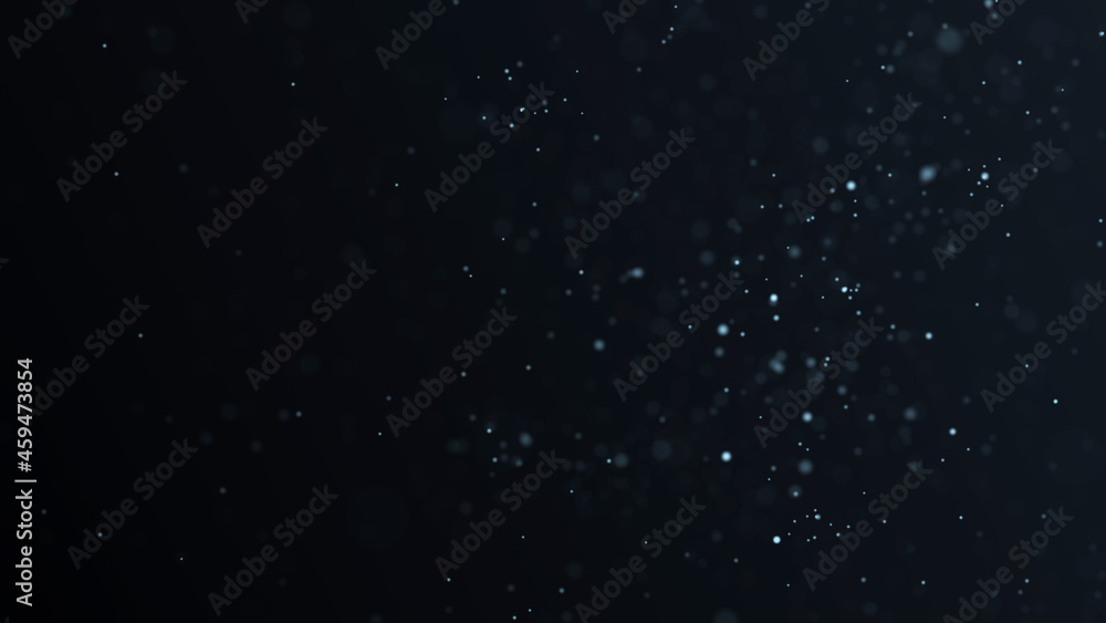 Poster dust particle glow. energy flow on a black background. abstract background of particles. 3d renderin