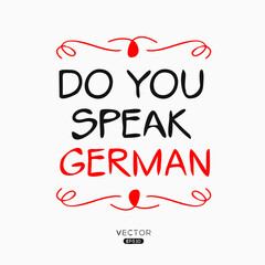 Do you speak German?, Vector illustration.