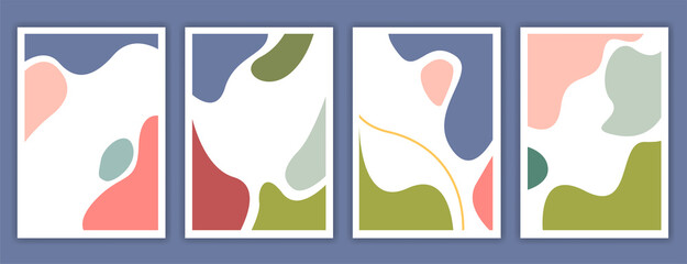 Collection of abstract background designs, minimalist poster, social media promotional content. Vector illustration. modern abstrak pastel color.