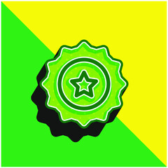 Beer Cap Green and yellow modern 3d vector icon logo