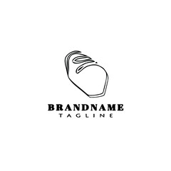 bread cartoon logo icon design template black isolated flat illustration