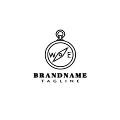 compass logo icon design template black isolated vector